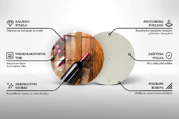 Glas Herdabdeckplatte Eine Flasche Rotwein