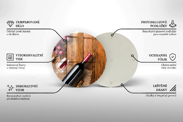 Glas Herdabdeckplatte Eine Flasche Rotwein