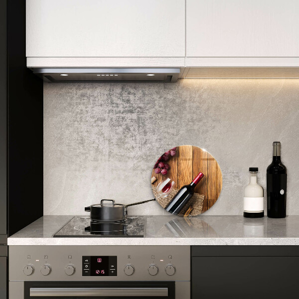 Glas Herdabdeckplatte Eine Flasche Rotwein