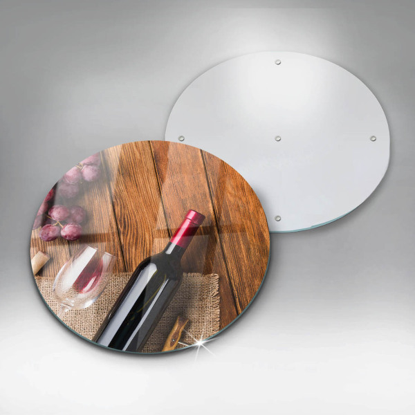 Glas Herdabdeckplatte Eine Flasche Rotwein