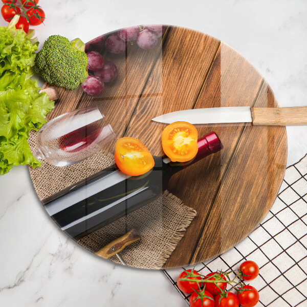 Glas Herdabdeckplatte Eine Flasche Rotwein