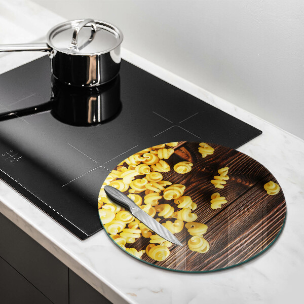 Glas Herdabdeckplatte Nudeln auf dem Tisch