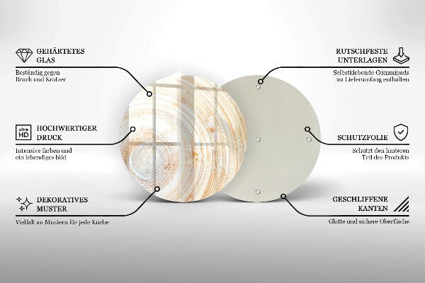 Glas Herdabdeckplatte Holzstruktur