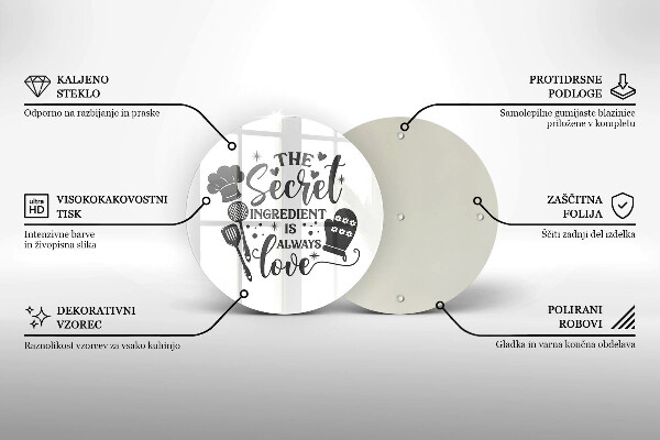 Glas Herdabdeckplatte Inschrift Satz