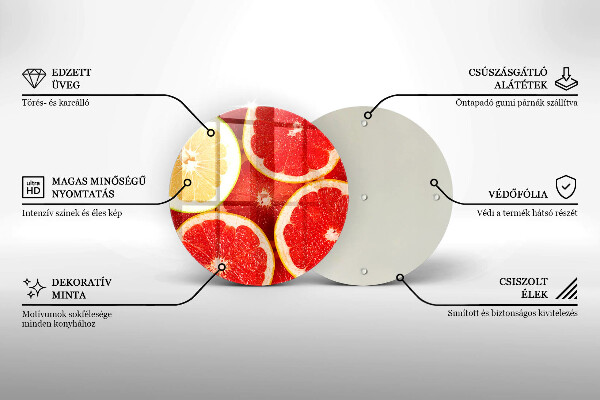 Glas Herdabdeckplatte Grapefruitscheiben