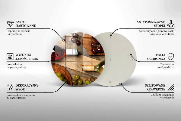 Glas Herdabdeckplatte Weinflaschen und Trauben