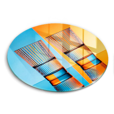 Glas Herdabdeckplatte Zwei Gläser Wasser