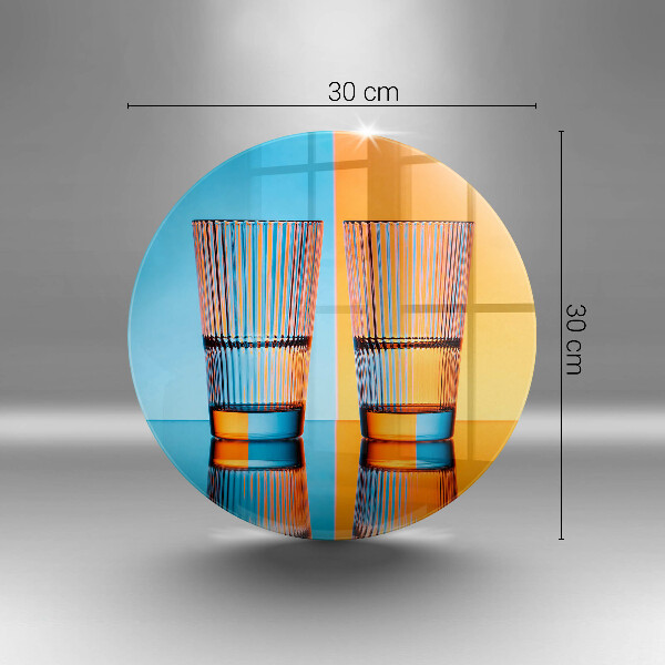 Glas Herdabdeckplatte Zwei Gläser Wasser