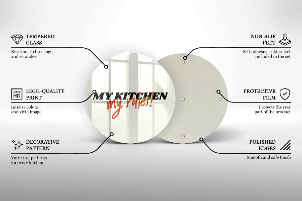 Glas Herdabdeckplatte My kitchen my rules