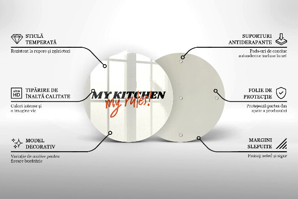 Glas Herdabdeckplatte My kitchen my rules