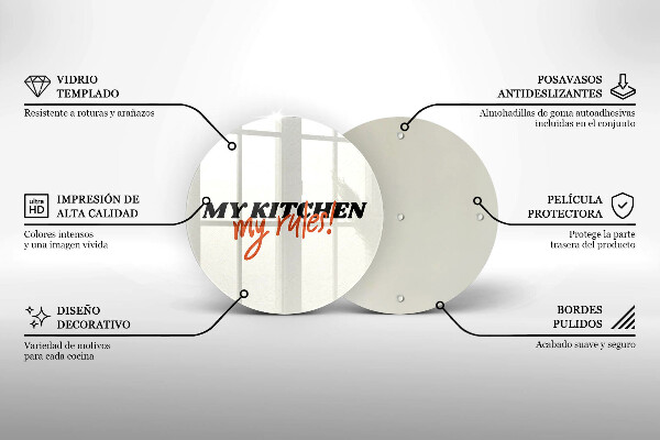 Glas Herdabdeckplatte My kitchen my rules