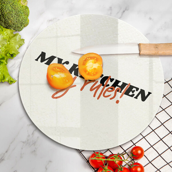 Glas Herdabdeckplatte My kitchen my rules