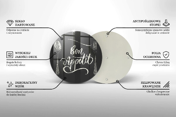 Glas Herdabdeckplatte Inschrift Bon Appetit