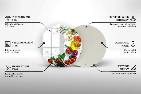 Glas Herdabdeckplatte Gemüse und Gewürze