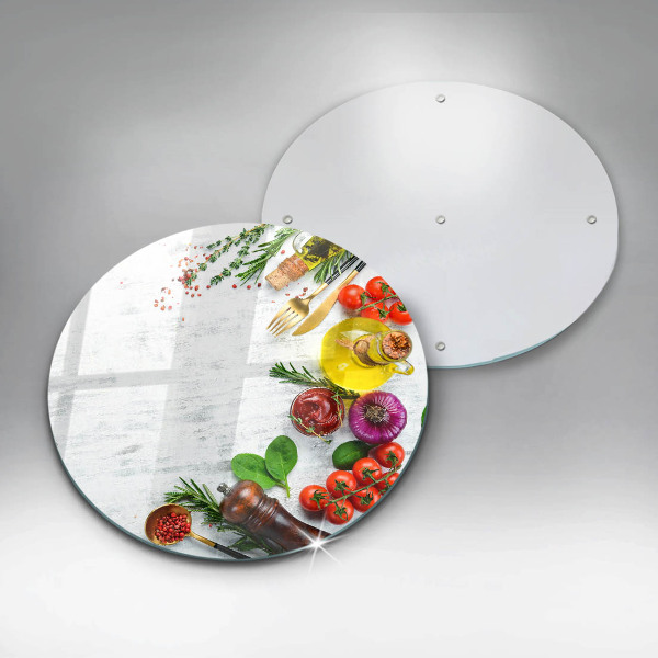 Glas Herdabdeckplatte Gemüse und Gewürze