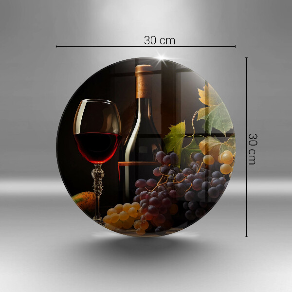 Glas Herdabdeckplatte Glas Wein und Trauben