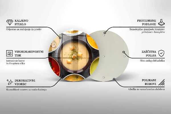 Glas Herdabdeckplatte Bunte Suppen