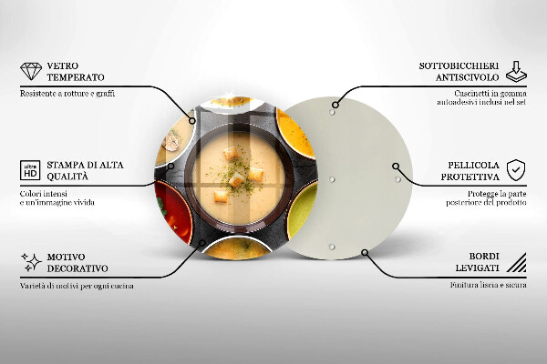 Glas Herdabdeckplatte Bunte Suppen