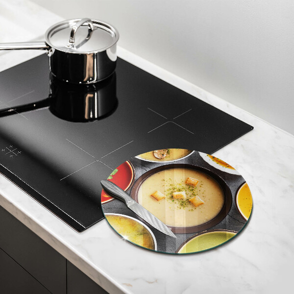 Glas Herdabdeckplatte Bunte Suppen