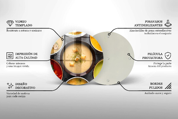 Glas Herdabdeckplatte Bunte Suppen