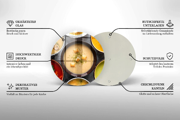 Glas Herdabdeckplatte Bunte Suppen