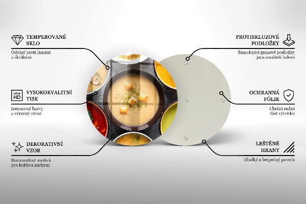 Glas Herdabdeckplatte Bunte Suppen