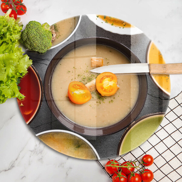 Glas Herdabdeckplatte Bunte Suppen