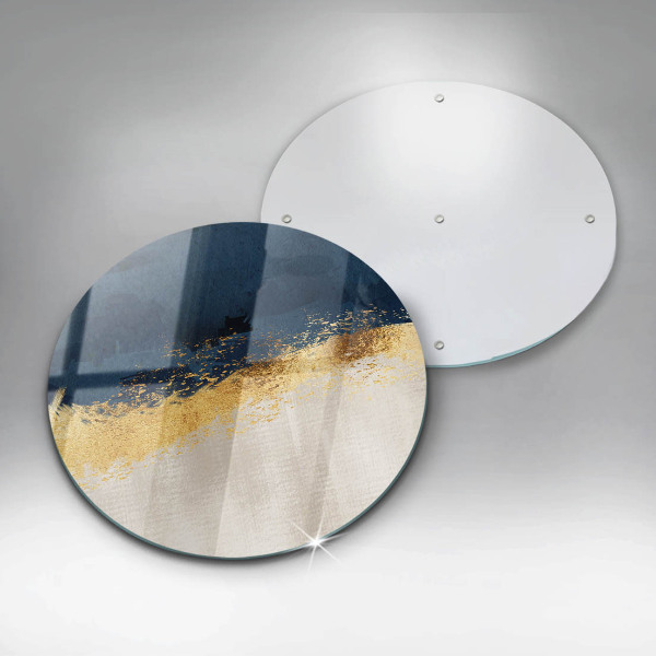 Glas Herdabdeckplatte Goldabstraktion