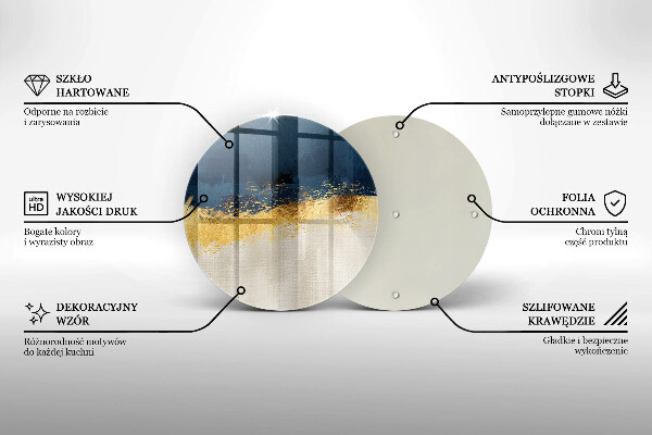 Glas Herdabdeckplatte Goldabstraktion