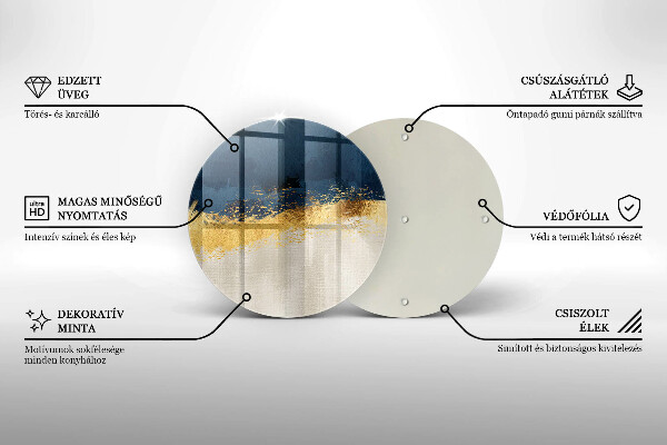 Glas Herdabdeckplatte Goldabstraktion