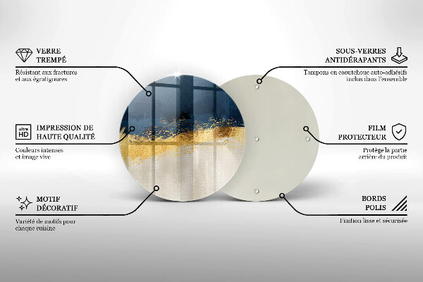 Glas Herdabdeckplatte Goldabstraktion