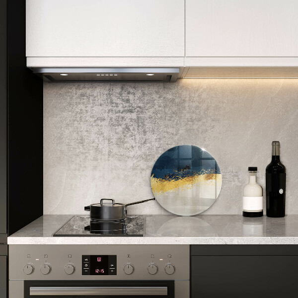 Glas Herdabdeckplatte Goldabstraktion