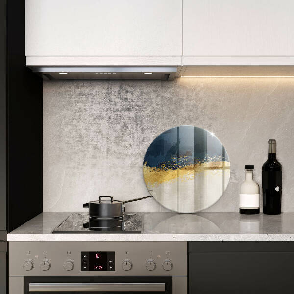 Glas Herdabdeckplatte Goldabstraktion