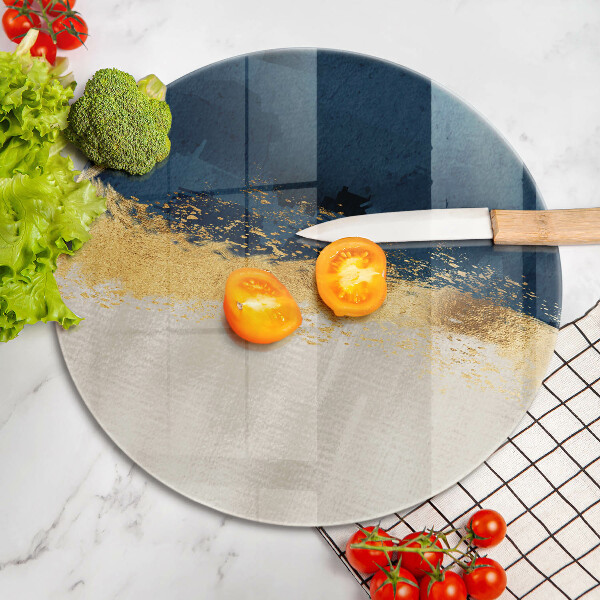 Glas Herdabdeckplatte Goldabstraktion