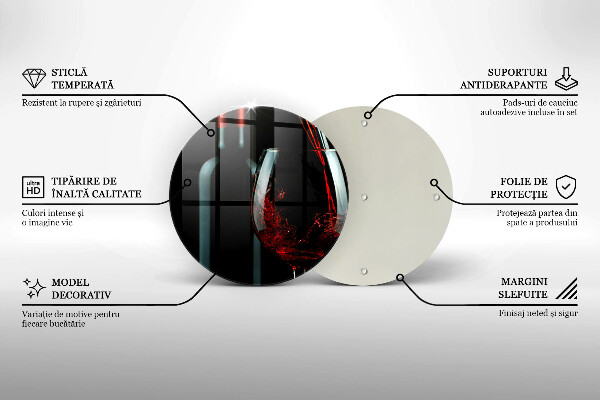 Glas Ceranfeldabdeckung Spritzschutz Weinflasche und Glas