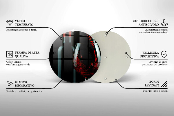 Glas Ceranfeldabdeckung Spritzschutz Weinflasche und Glas