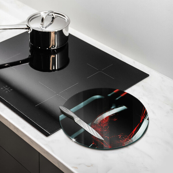 Glas Ceranfeldabdeckung Spritzschutz Weinflasche und Glas