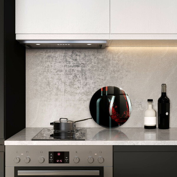 Glas Ceranfeldabdeckung Spritzschutz Weinflasche und Glas