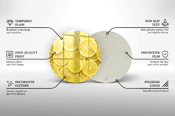 Glas Ceranfeldabdeckung Spritzschutz Zitronenfrucht