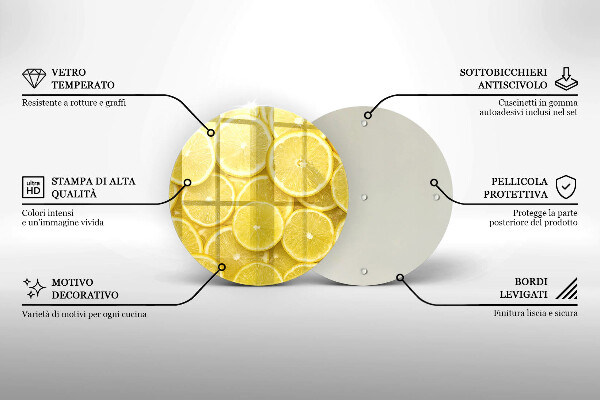 Glas Ceranfeldabdeckung Spritzschutz Zitronenfrucht