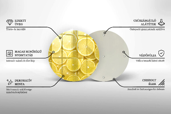 Glas Ceranfeldabdeckung Spritzschutz Zitronenfrucht