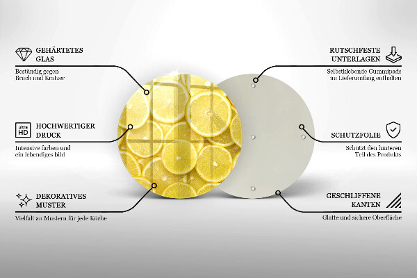 Glas Ceranfeldabdeckung Spritzschutz Zitronenfrucht