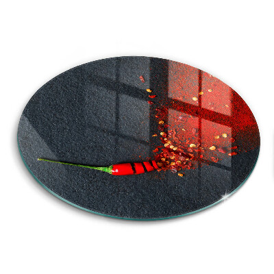 Glas Ceranfeldabdeckung Spritzschutz Chilischote