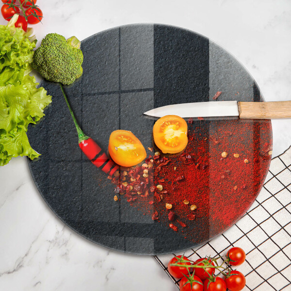 Glas Ceranfeldabdeckung Spritzschutz Chilischote