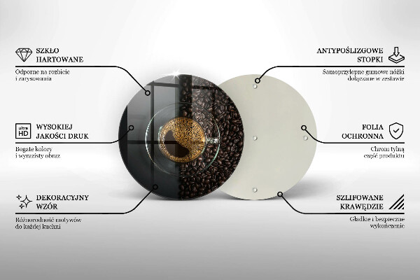 Glas Herdabdeckplatte Kaffee und Bohnen