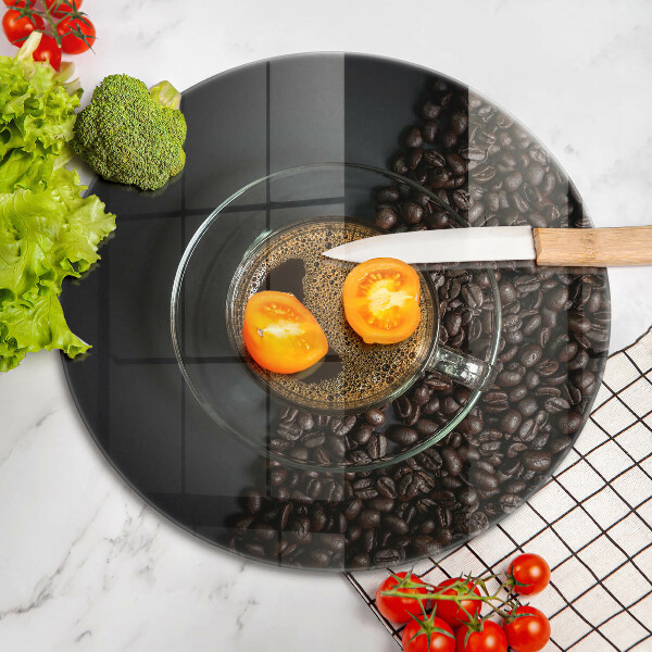 Glas Herdabdeckplatte Kaffee und Bohnen