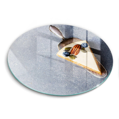 Glas Herdabdeckplatte Stück Kuchen