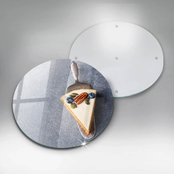 Glas Herdabdeckplatte Stück Kuchen