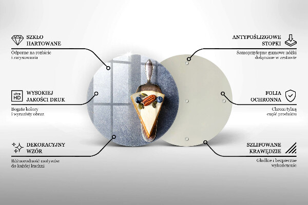 Glas Herdabdeckplatte Stück Kuchen