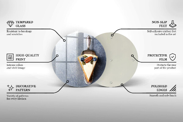 Glas Herdabdeckplatte Stück Kuchen